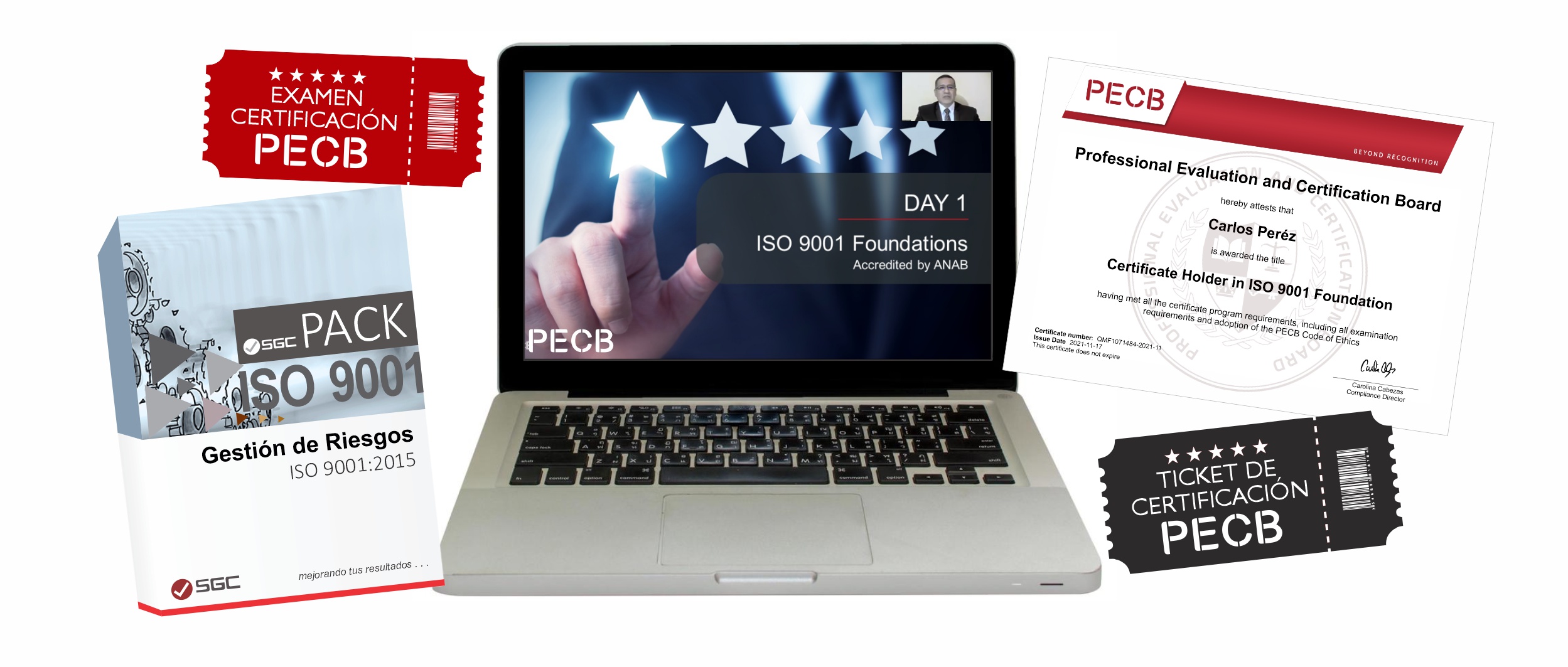 Programa Auditor Líder ISO 9001 PECB con material, aula virtual y examen oficial